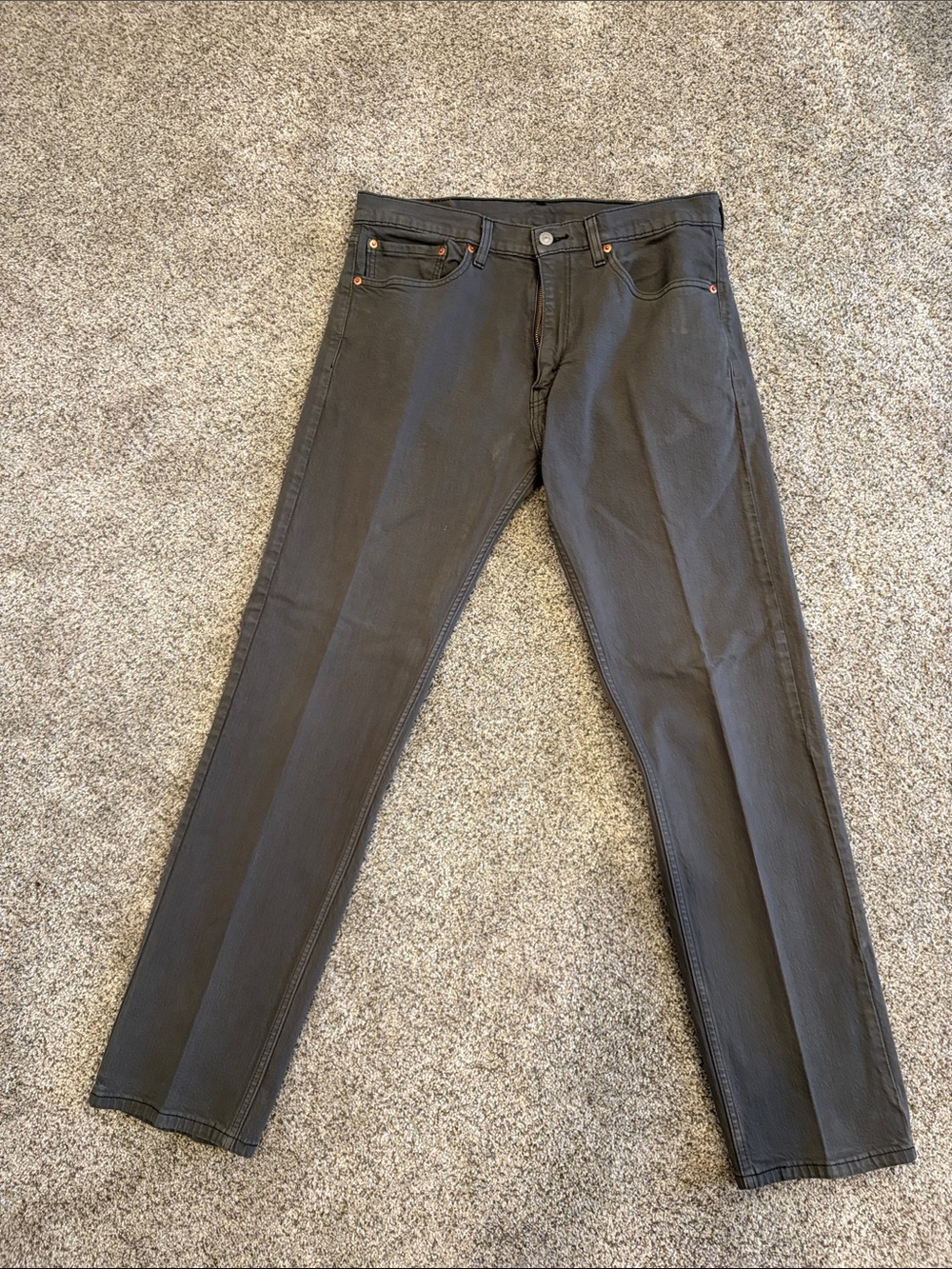 Levi's Men's 505 Jeans in Charcoal Gray 34 waist 32 inseam
